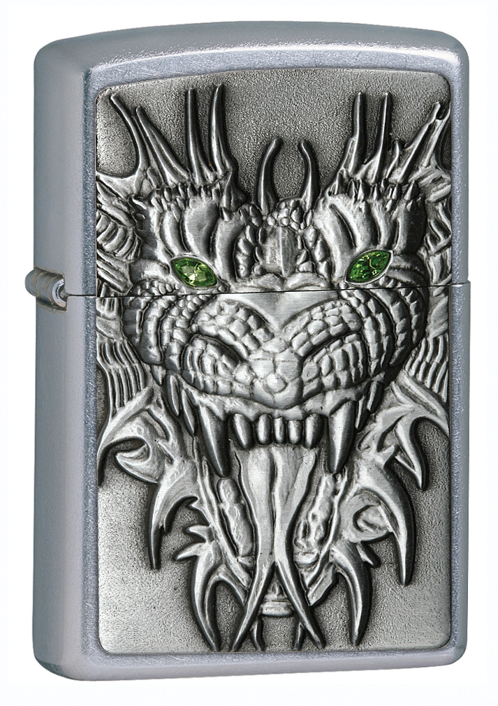 Zippo Green Eyed Monster Emblem Lighter